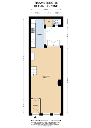 Floorplan - Raamsteeg 45, 2311 PL Leiden